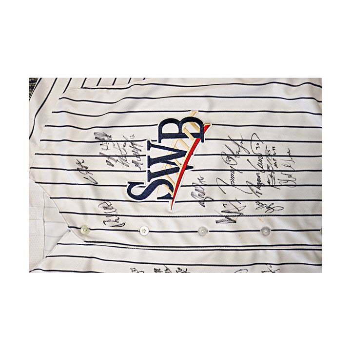2019 Scranton/Wilkes-Barre RailRiders Team Signed Home Pinstripe Jersey (Beckett & Steiner Auth)
