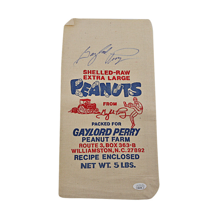 Gaylord Perry San Francisco Giants Autographed Signed Peanuts Bag (JSA COA #CA12753)