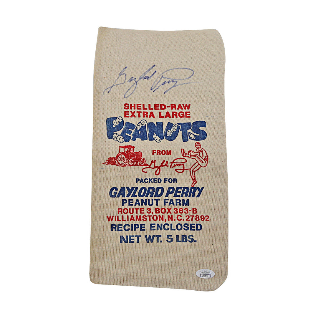 Gaylord Perry San Francisco Giants Autographed Signed Peanuts Bag (JSA COA #CA12754)