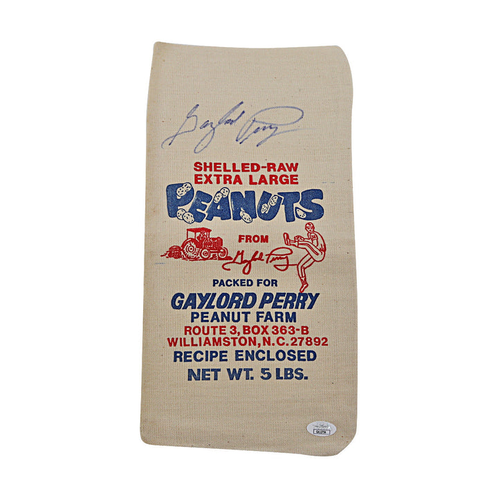 Gaylord Perry San Francisco Giants Autographed Signed Peanuts Bag (JSA COA #CA12754)