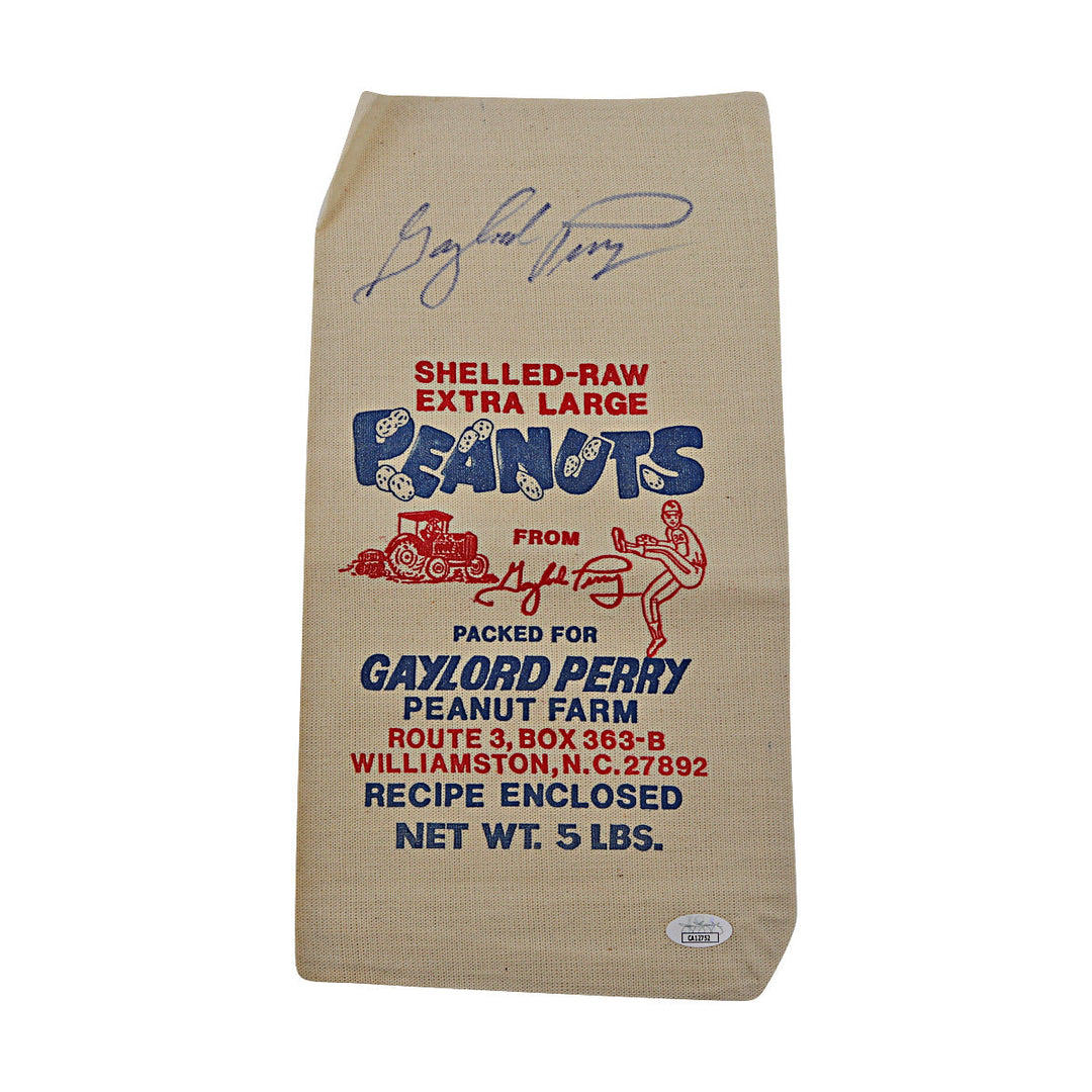 Gaylord Perry San Francisco Giants Autographed Signed Peanuts Bag (JSA COA #CA12752)