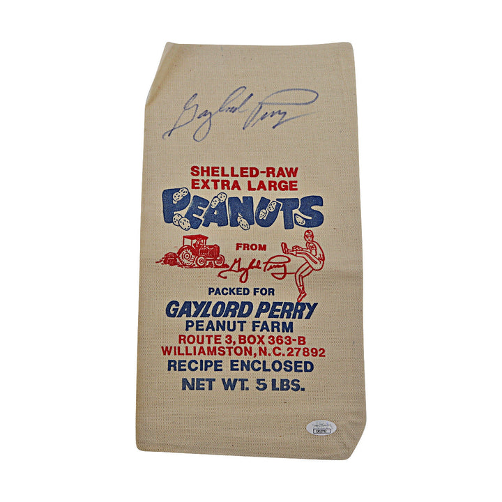 Gaylord Perry San Francisco Giants Autographed Signed Peanuts Bag (JSA COA #CA12752)