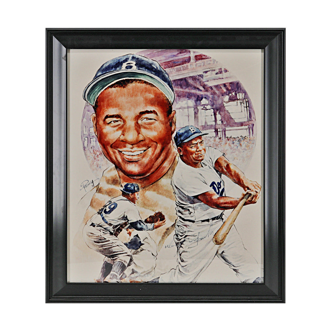 Roy Campanella Brooklyn Dodgers Autographed Signed Framed 16x20 Print (JSA LOA #Y80284)