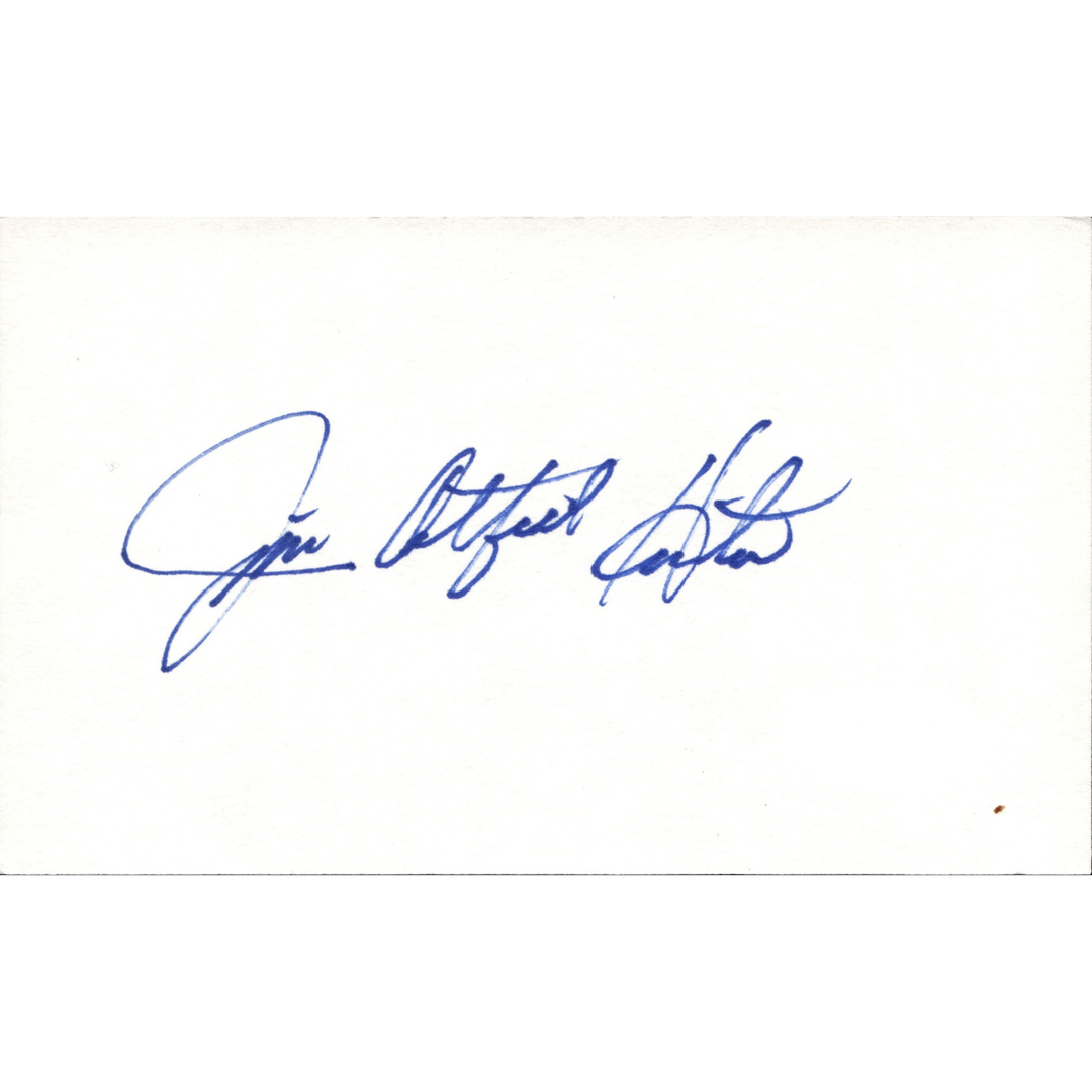 Jim Catfish Hunter Yankees Royals Athletics Autographed Signed 3x5 Index Card (JSA COA #AZ16202)