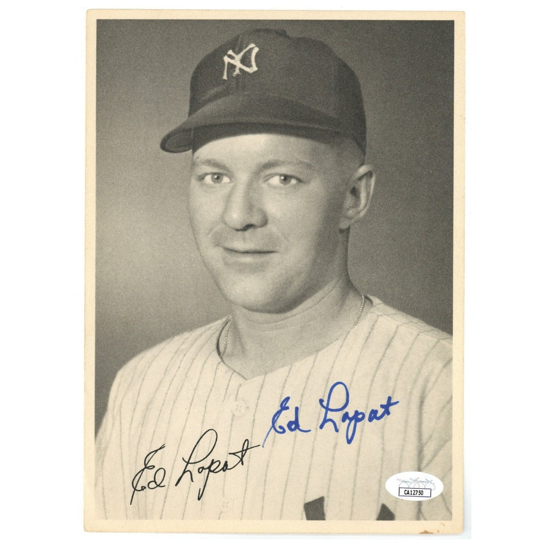 Ed Lopat New York Yankees Autographed Signed 6x9 Photo (JSA COA #CA12750)