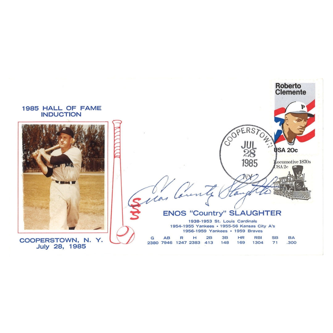 Enos Slaughter New York Yankees Autographed Signed 1st Day Envelope (JSA COA #CA12741)