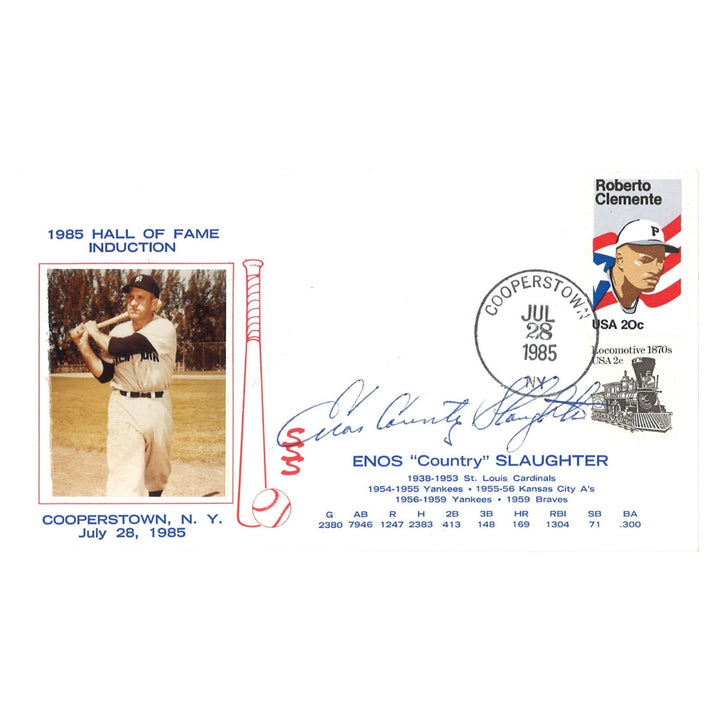 Enos Slaughter New York Yankees Autographed Signed 1st Day Envelope (JSA COA #CA12741)