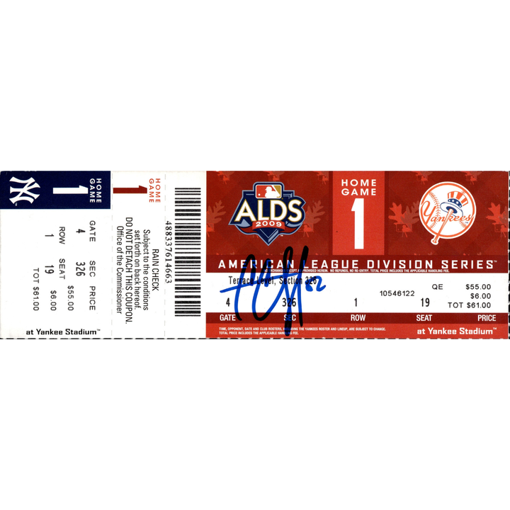 CC Sabathia New York Yankees Autographed Signed 2009 ALDS Game 1 Ticket (JSA COA #AS48213)
