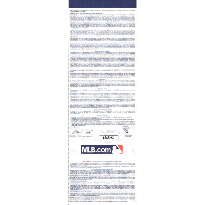 CC Sabathia New York Yankees Autographed Signed 2009 ALDS Game 1 Ticket (JSA COA #AS48213)
