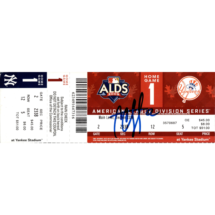 CC Sabathia New York Yankees Autographed Signed 2009 ALDS Game 1 Ticket (JSA COA #AS48216)