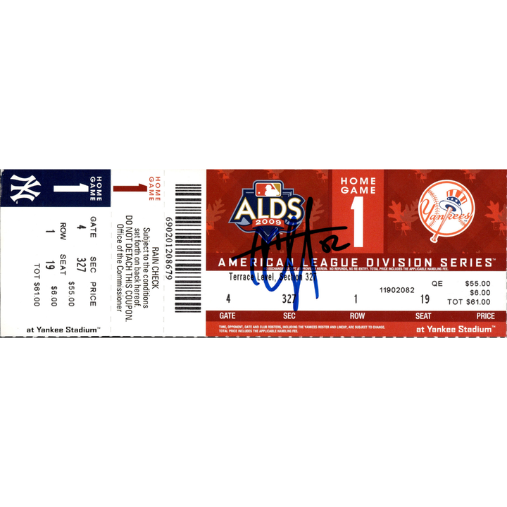 CC Sabathia New York Yankees Autographed Signed 2009 ALDS Game 1 Ticket (JSA COA #AS48221)