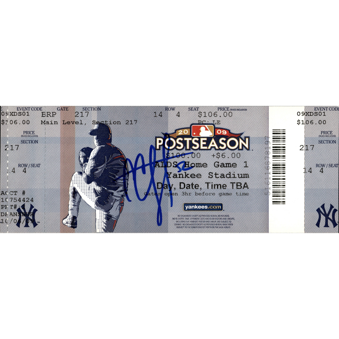 CC Sabathia New York Yankees Autographed Signed 2009 ALDS Game 1 Ticket (JSA COA #AS48218)