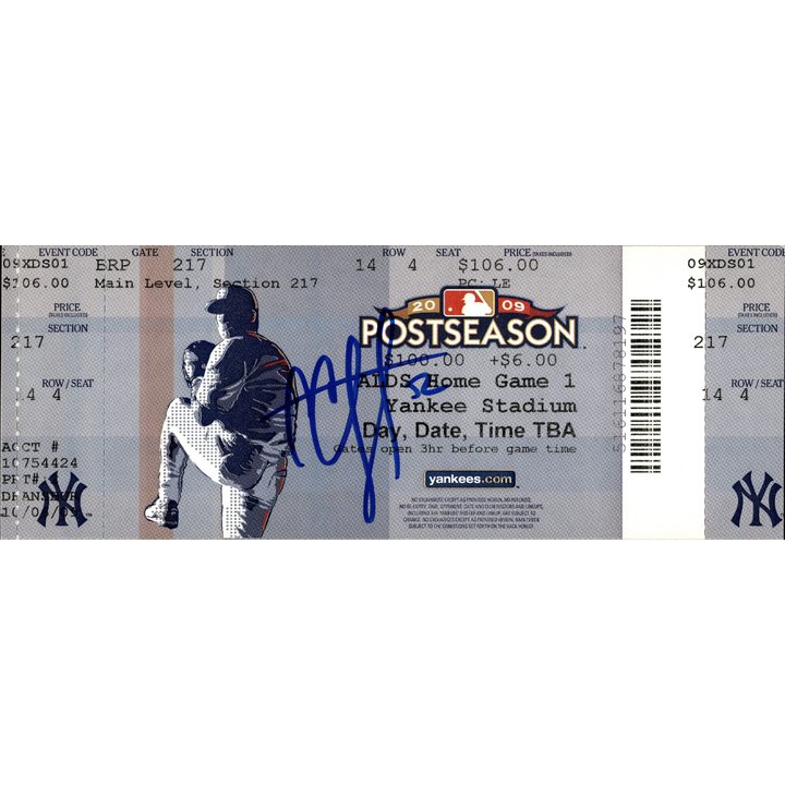CC Sabathia New York Yankees Autographed Signed 2009 ALDS Game 1 Ticket (JSA COA #AS48218)
