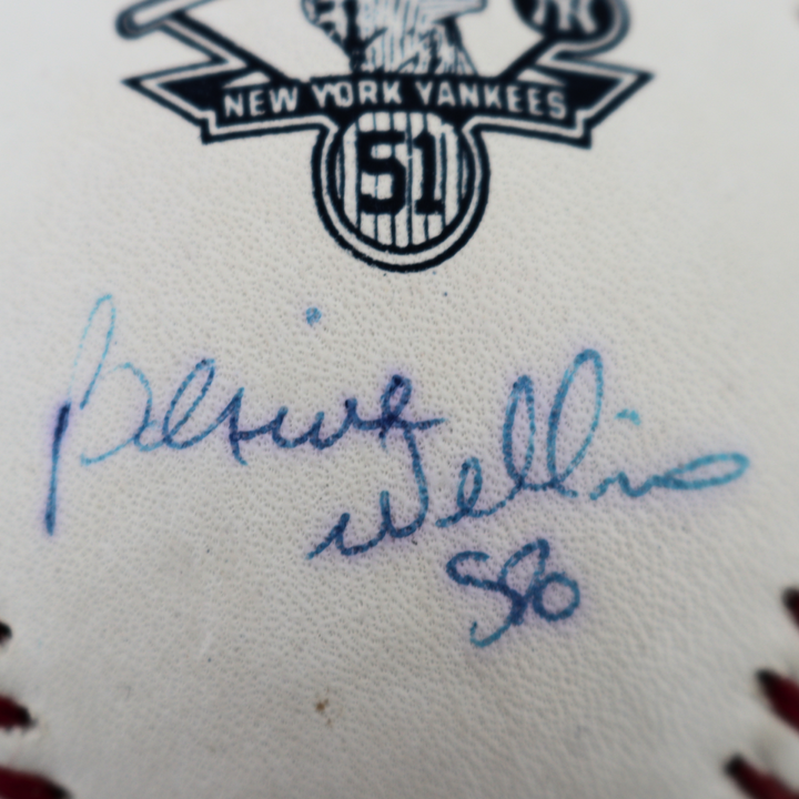 Bernie Williams Autographed Rob Manfred OML Bernie Williams Stamp Baseball (Steiner Holo & MLB Auth)
