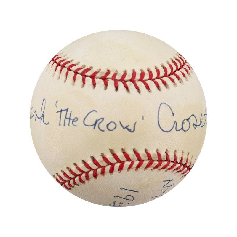 Frank Crosetti New York Yankees Autographed Signed Inscribed OAL Gene Budig Ball (JSA)