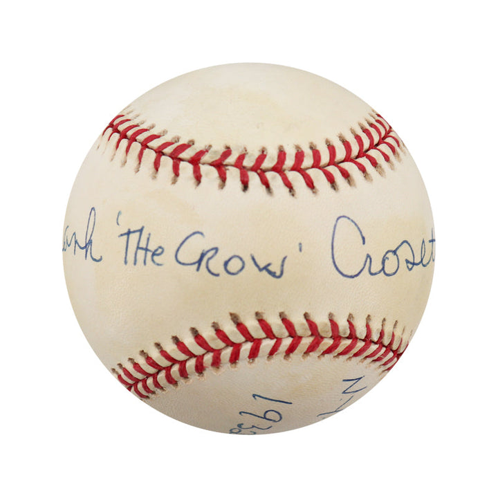 Frank Crosetti New York Yankees Autographed Signed Inscribed OAL Gene Budig Ball (JSA)