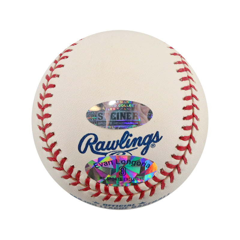 Evan Longoria Rays, Diamondbacks, Giants Autographed Signed OML Baseball (Steiner/Longoria Holo)