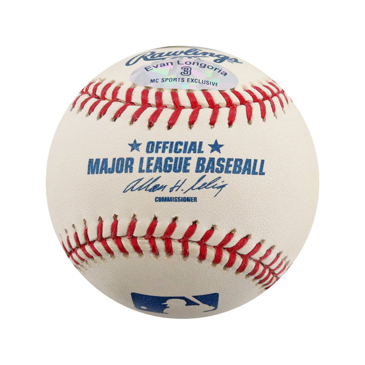 Evan Longoria Rays, Diamondbacks, Giants Autographed Signed OML Baseball (Steiner/Longoria Holo)