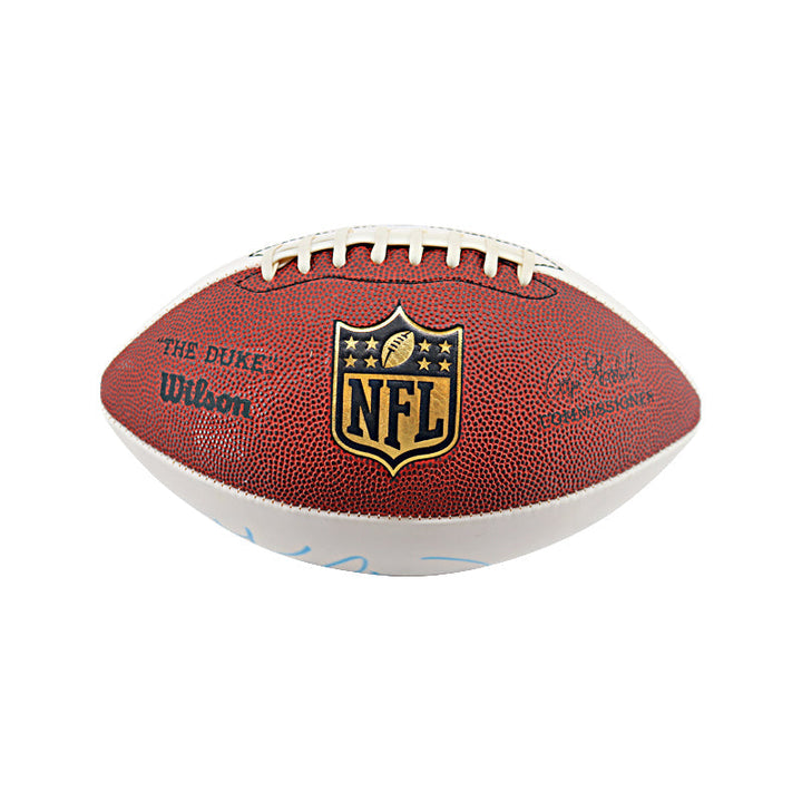 Kurt Warner St Louis Rams Autographed Signed Wilson Duke White Panel Football (JSA)
