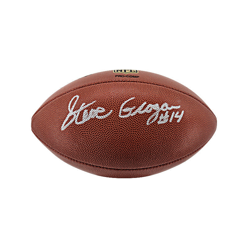 Steve Grogan New England Patriots Autographed Signed Wilson Pro Comp Football (JSA)