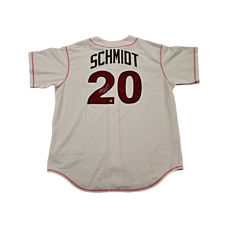 Mike Schmidt Philadelphia Phillies Autographed Signed Inscribed Majestic Cooperstown Collection Jersey (Schmidt Holo )