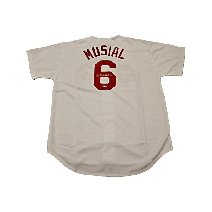 Stan Musial St Louis Cardinals Autographed Signed Russell Athletic Jersey (Tri Star Holo)