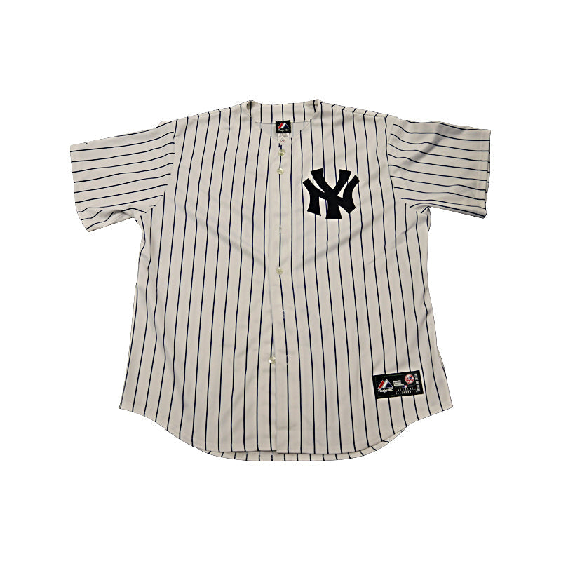 Joe Girardi New York Yankees Autographed Majestic Home Pinstripe Jersey (Mounted Memories Holo)