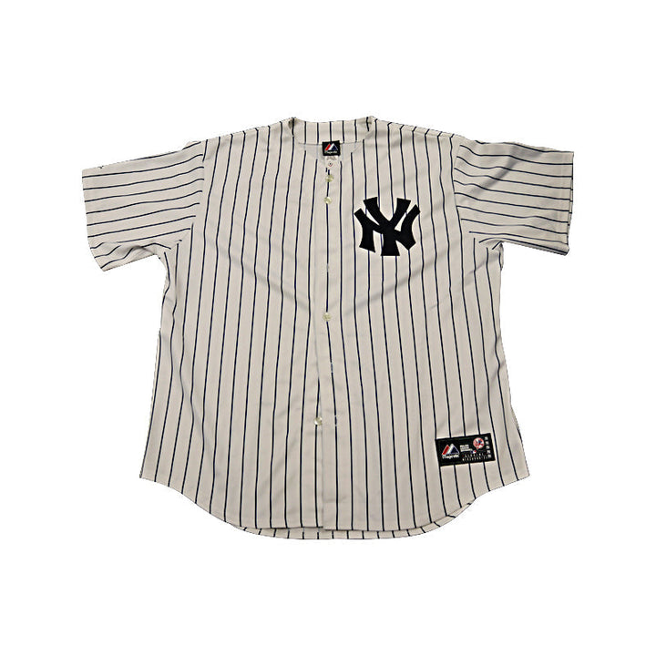 Joe Girardi New York Yankees Autographed Majestic Home Pinstripe Jersey (Mounted Memories Holo)
