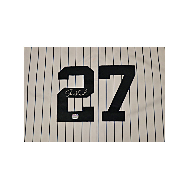Joe Girardi New York Yankees Autographed Majestic Home Pinstripe Jersey (Mounted Memories Holo)
