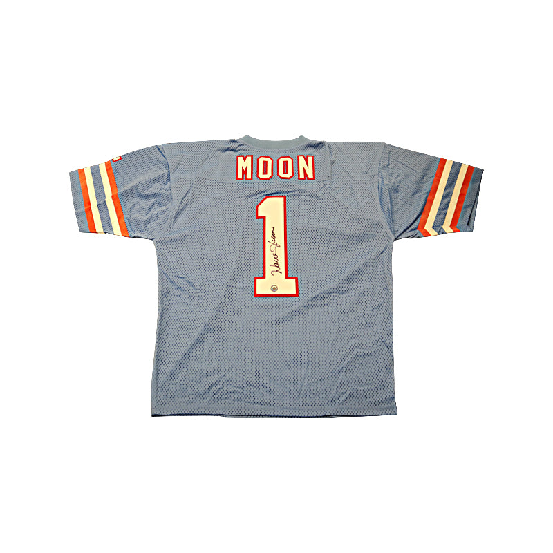 Warren Moon Houston Oilers Autographed Pro Style Blue Jersey (Schwartz Sports Holo)