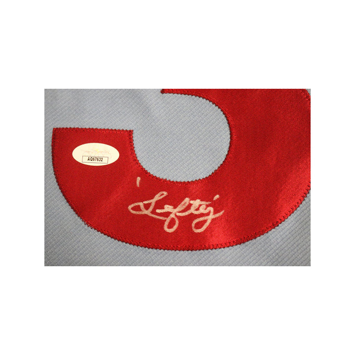 Steve Carlton Philadelphia Phillies Autographed and Inscribed "Lefty" Away Blue Majestic Cooperstown Collection Jersey (JSA COA)