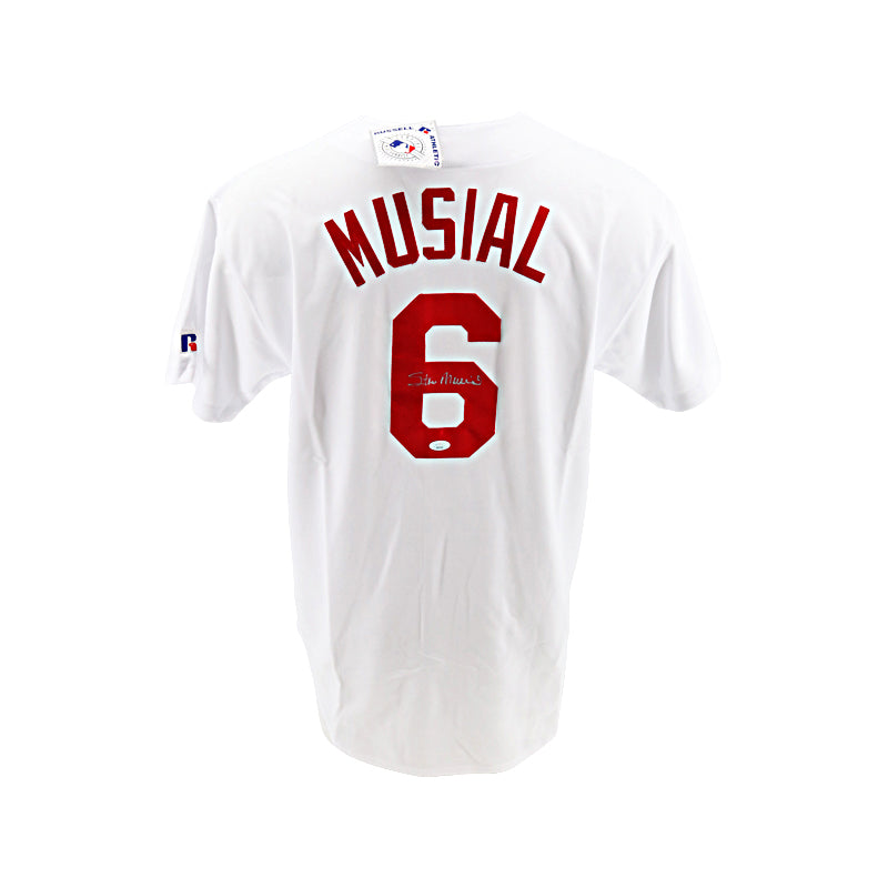 Stan Musial St Louis Cardinals Autographed Signed Russell Athletic Jersey (JSA COA #AR22704)