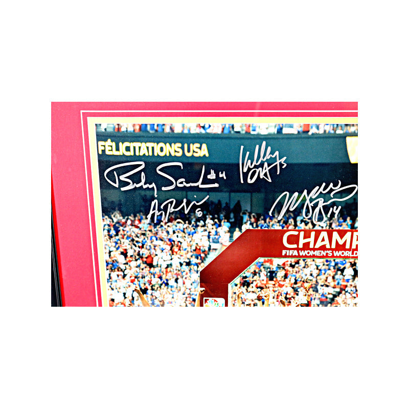 2015 United States Women's National Team Signed 16x20 World Cup Celebration Framed Photo (JSA LOA #YY56153)