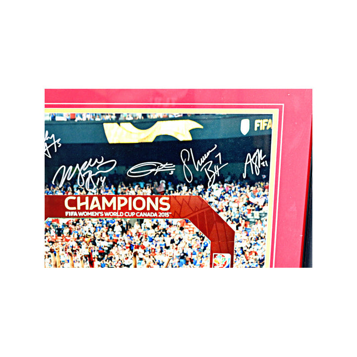 2015 United States Women's National Team Signed 16x20 World Cup Celebration Framed Photo (JSA LOA #YY56153)