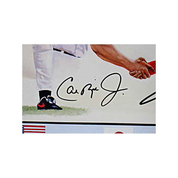 Cal Ripken Jr. and Sachio Kinugasa Dual Autographed Signed Framed 20x26 Lithograph LE #60/2216 (JSA COA)