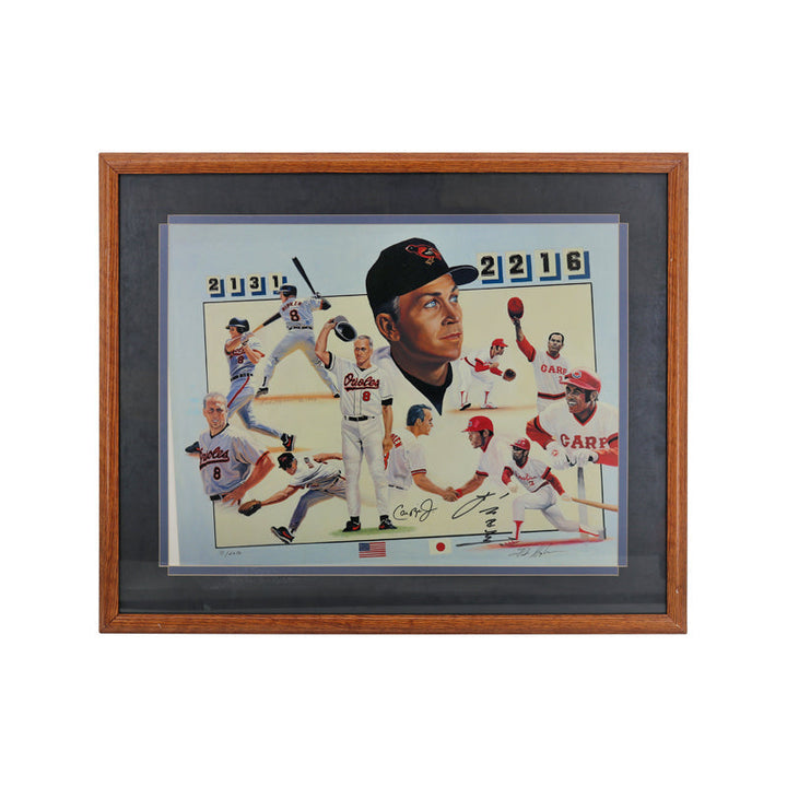 Cal Ripken Jr. & Sachio Kinugasa Dual Autographed Signed Framed 20x26 Lithograph LE #71/2216 (JSA COA)