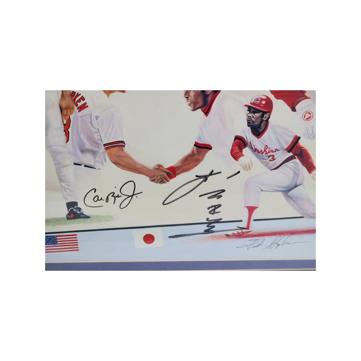 Cal Ripken Jr. & Sachio Kinugasa Dual Autographed Signed Framed 20x26 Lithograph LE #71/2216 (JSA COA)