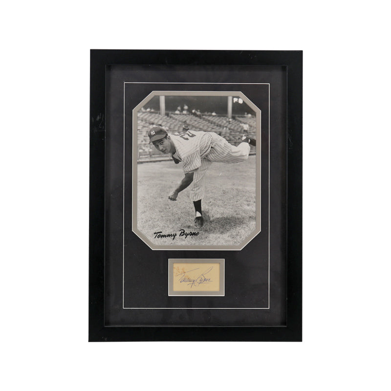 Tommy Byrne New York Yankees Autographed Signed Framed 8x10 Photo and Signature Cut (JSA COA)
