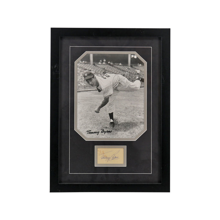 Tommy Byrne New York Yankees Autographed Signed Framed 8x10 Photo and Signature Cut (JSA COA)