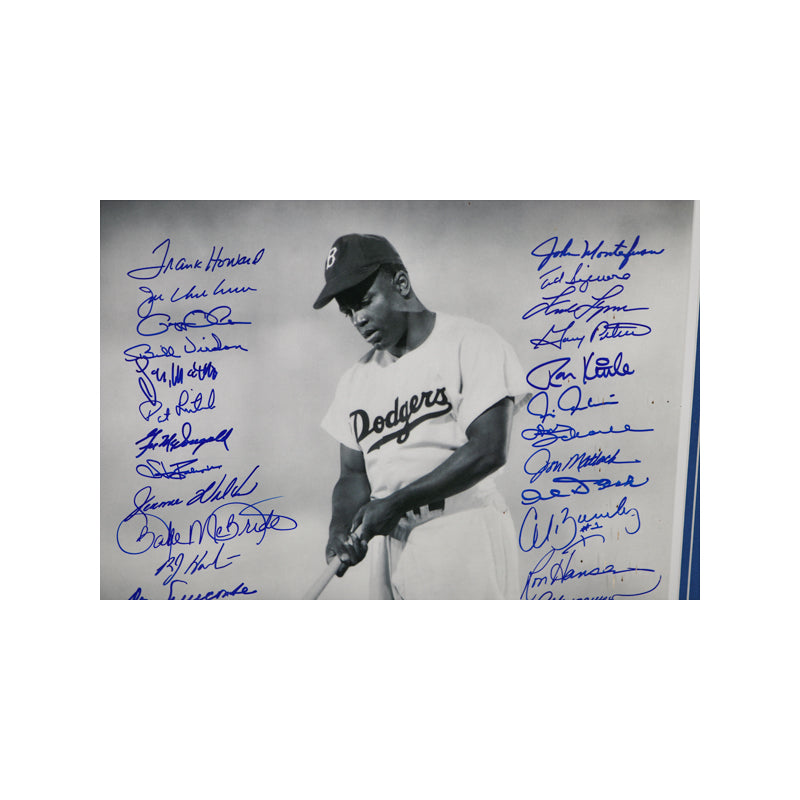 Jackie Robinson Brooklyn Dodgers 1947 Rookie of the Year Multi Autographed Signed Framed 16x20 Photo (JSA LOA)