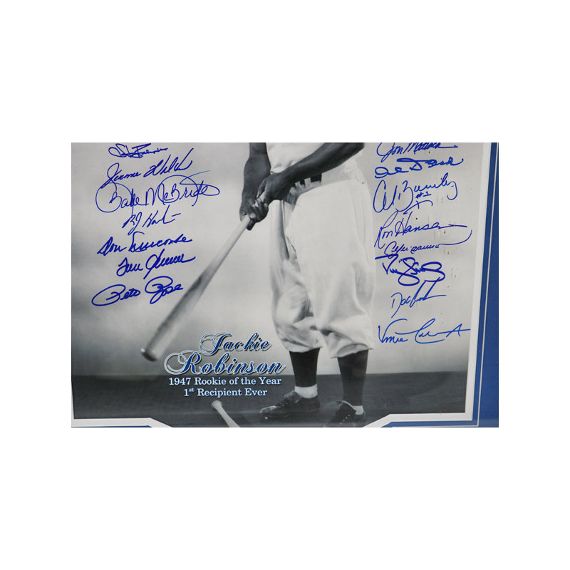 Jackie Robinson Brooklyn Dodgers 1947 Rookie of the Year Multi Autographed Signed Framed 16x20 Photo (JSA LOA)