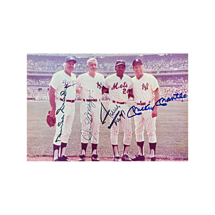 Mantle, Snider & Mays Autographed Signed NY Centerfields 8x10 Framed Photo (JSA LOA #YY64571)