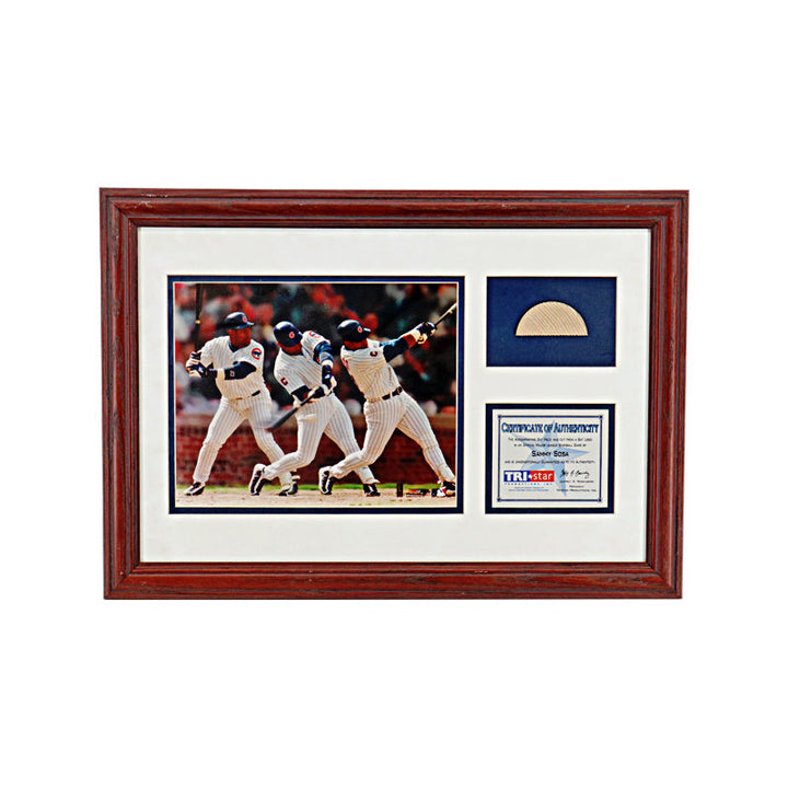 Sammy Sosa Chicago Cubs Tristar Game Used Bat Piece Framed Collage