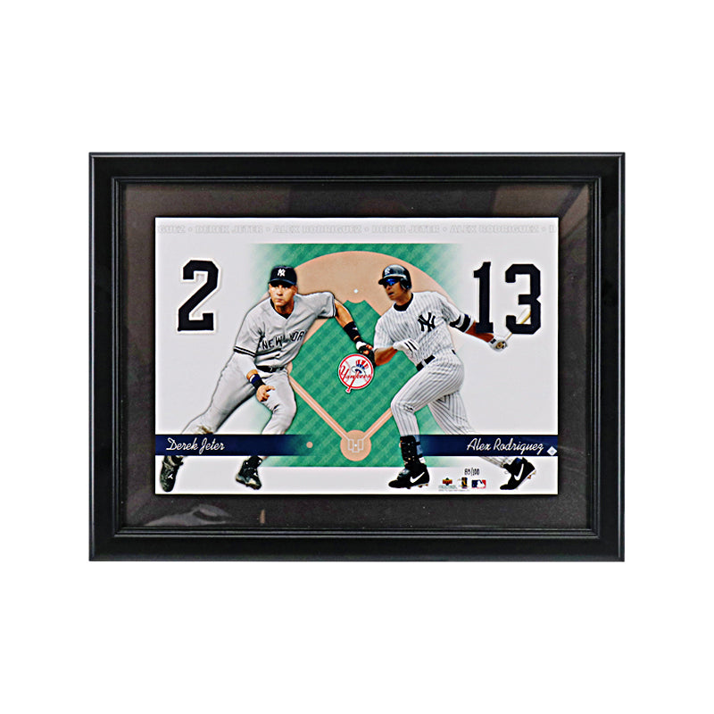 Derek Jeter Alex Rodriguez New York Yankees Upper Deck Jersey Number Framed Collage LE /100