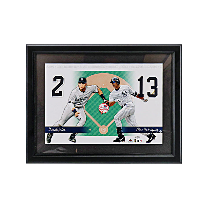 Derek Jeter Alex Rodriguez New York Yankees Upper Deck Jersey Number Framed Collage LE /100