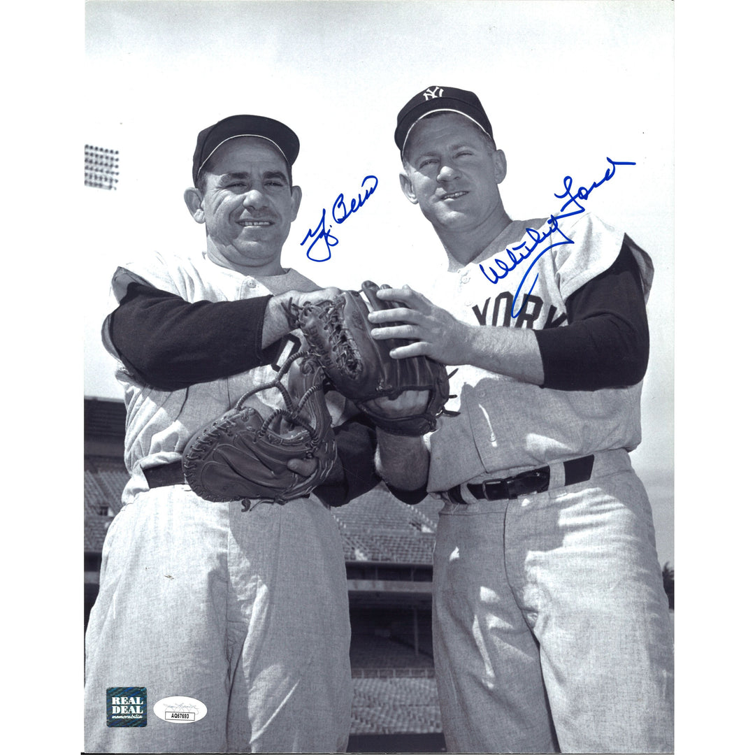 Yogi Berra Whitey Ford New York Yankees Dual Signed 11x14 Photo JSA Holo Only
