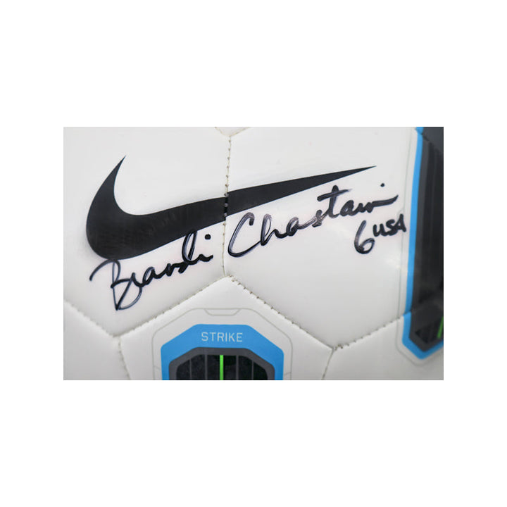 Brandi Chastain Autographed Signed Nike 5 Preimer League Soccer Ball (JSA COA)