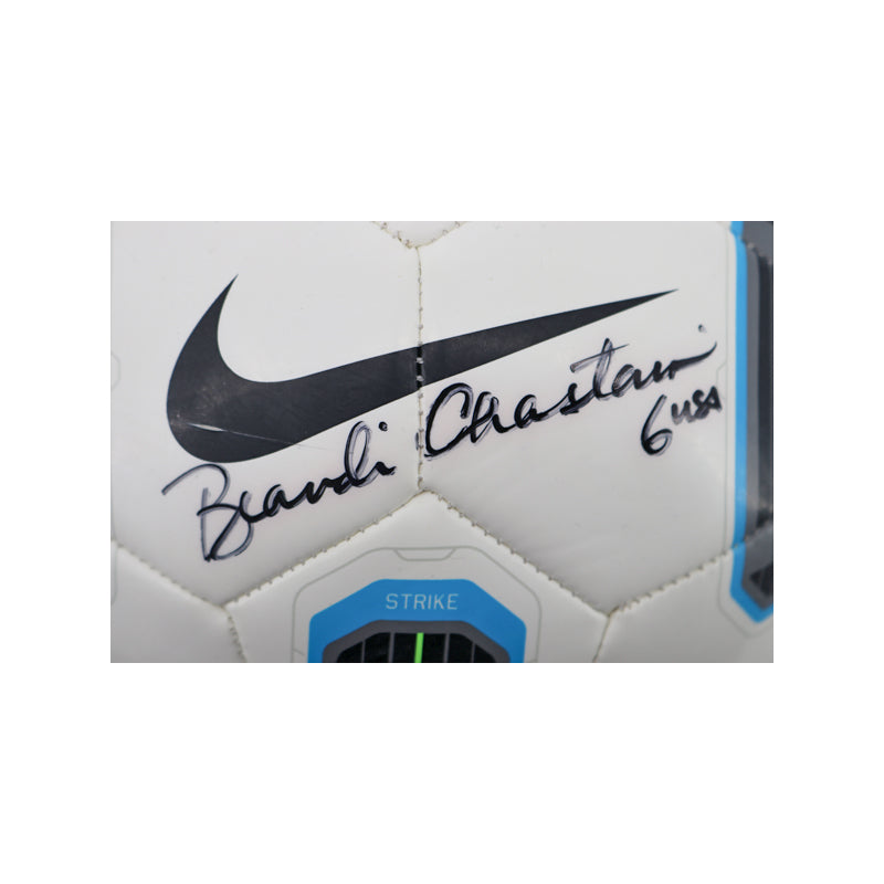 Brandi Chastain Autographed Signed Nike 5 Preimer League Soccer Ball (PSA Holo)