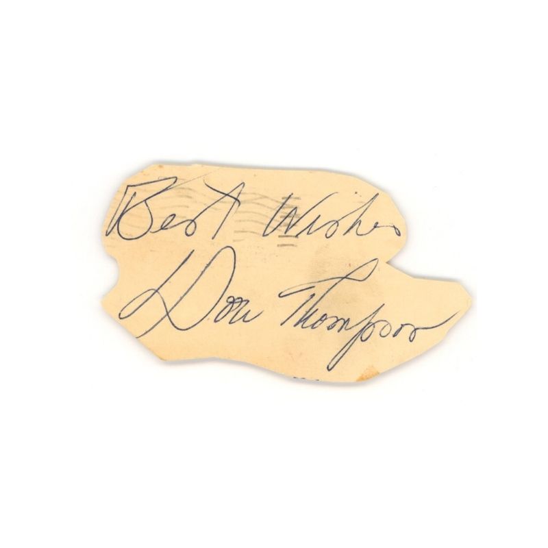 Don Thompson Cut Autograph (Spencer Ross LOA)