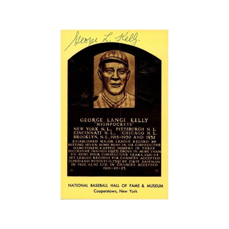 George Kelly Autographed HOF Plaques (Spencer Ross LOA)